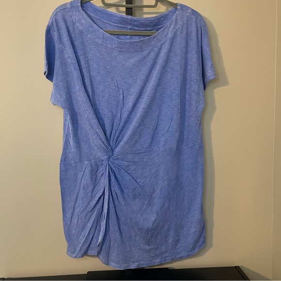 Anthropologie Light Blue Twist Detail Tee - Picture 1 of 6